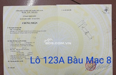 Chính chủ gửi bán lô đất MT Bàu Mạc 8, P Hoà Khánh.Đà Nẵng